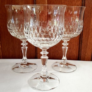 3pc Vintage Schott Zwiesel DESIREE Crystal Water Goblets 7.2” frozen mocktails