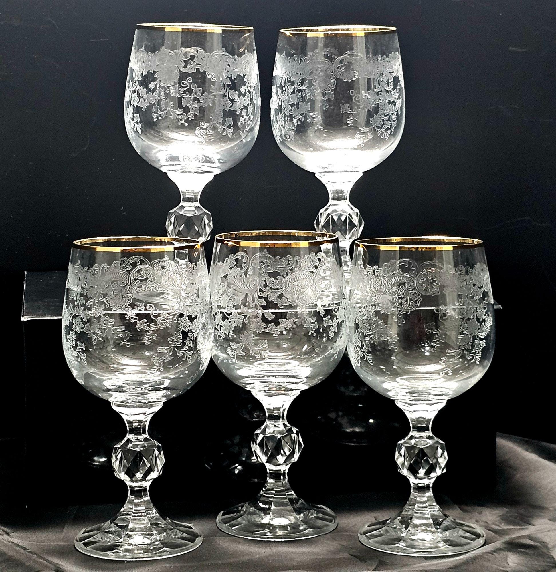 Gold rim bohemia glass - Etsy 日本