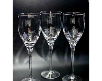 3 Noritake Royal Pierpont Wine Glass 8.5" clear Japan elegant glass