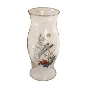 Oriental Hurricane Candle Lamp Shade Chimney 11.5"  hourglass globe centerpiece Colonial style glass