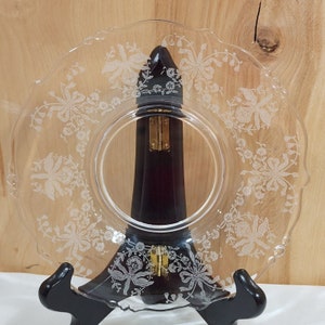 Heisey Orchid Mayonnaise Underplate 7.25&quot; vintage #507  glass 1940s