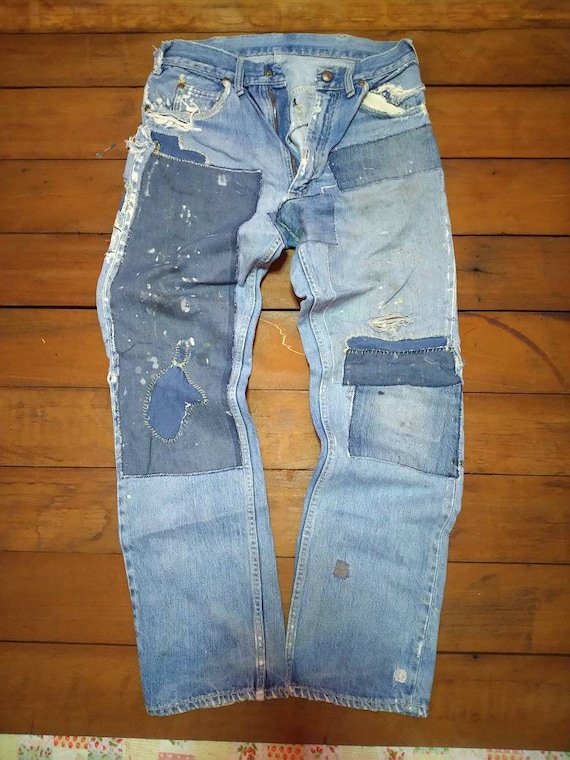 Vintage foremost jeans mechanic patchwork small re