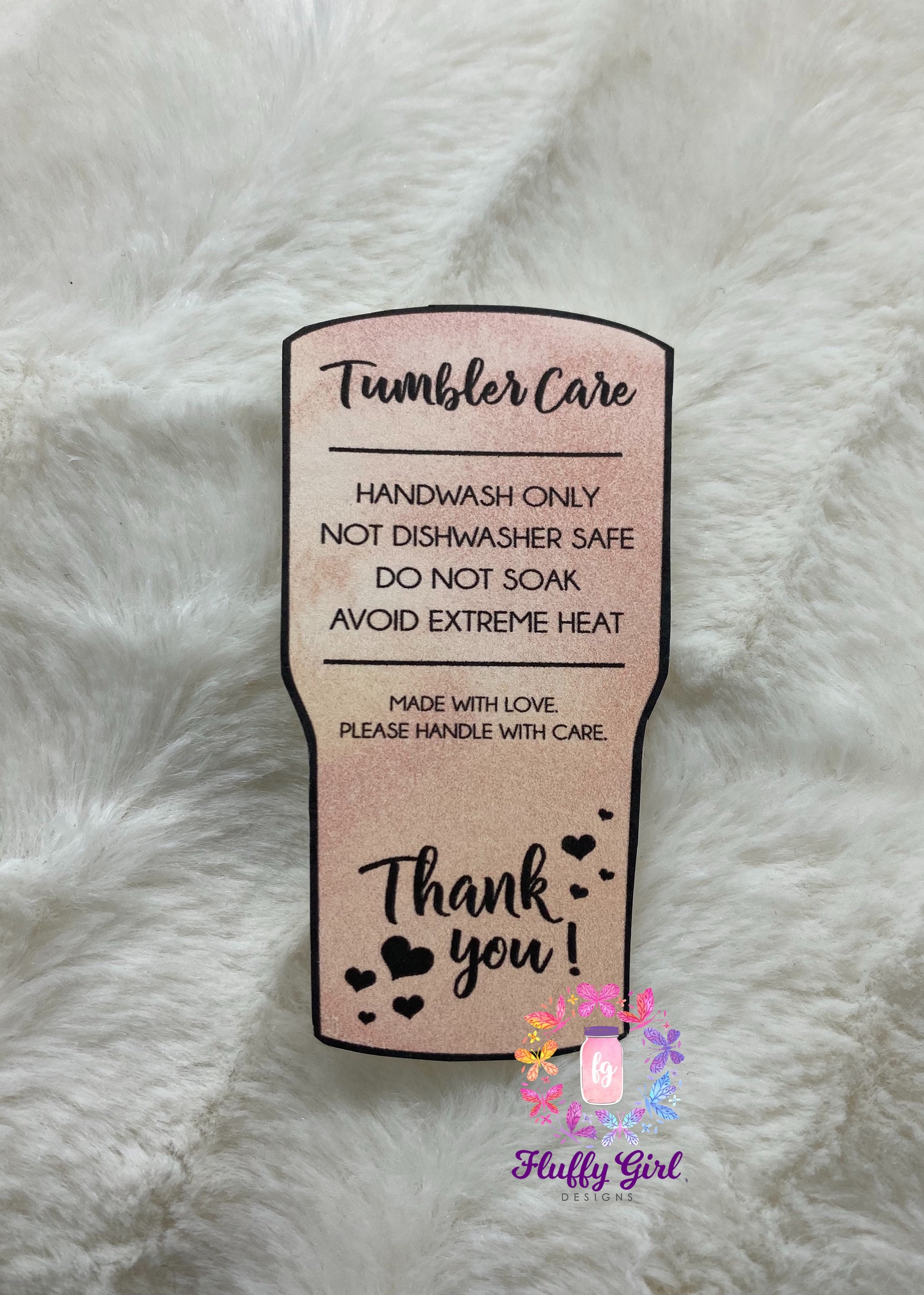 Tumbler Care Cards Care Cards Tumbler Glitter Glitter Etsy