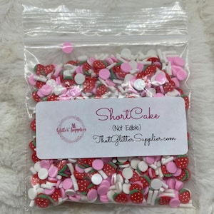 Polymer Sprinkles, Polymer Fruit, Poly Fruit, FIMO, Glitter, Polymer Glitter, Polymer Clay, pink Sprinkles, Sprinkles, Strawberry Sprinkles