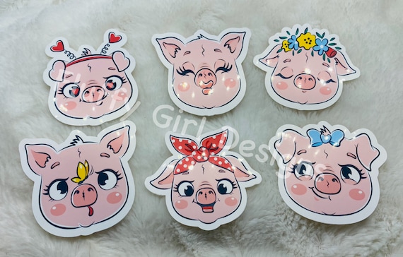 Pig Stickers Stickers Piggy Stickers Cute Stickers Glitter - Etsy