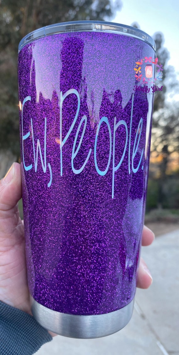 Purple Tumbler, Purple Glitter Cup, Purple Cup, Glitter Cup, Glitter Tumbler,  Coffee Mug, Glitter Coffee Mug, Personalized Tumbler,ew People 