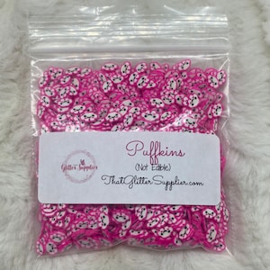 Saupoudrer de polymère, fruit polymère, poly fruit, paillettes nuageuses, paillettes, paillettes polymères, argile polymère, saupoudrages roses, sprinkles, macareux moines