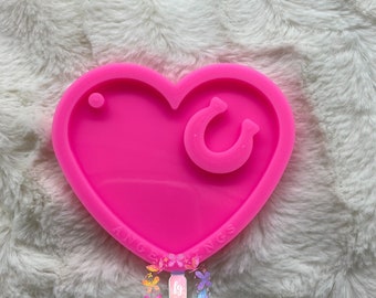 Heart Horse Shoe Mold, Heart Mold,  Heart with Horse Shoe Mold, Horse Shoe Mold, Silicone Mold, Resin Mold, Horse Mold, Cowgirl Mold, Horse