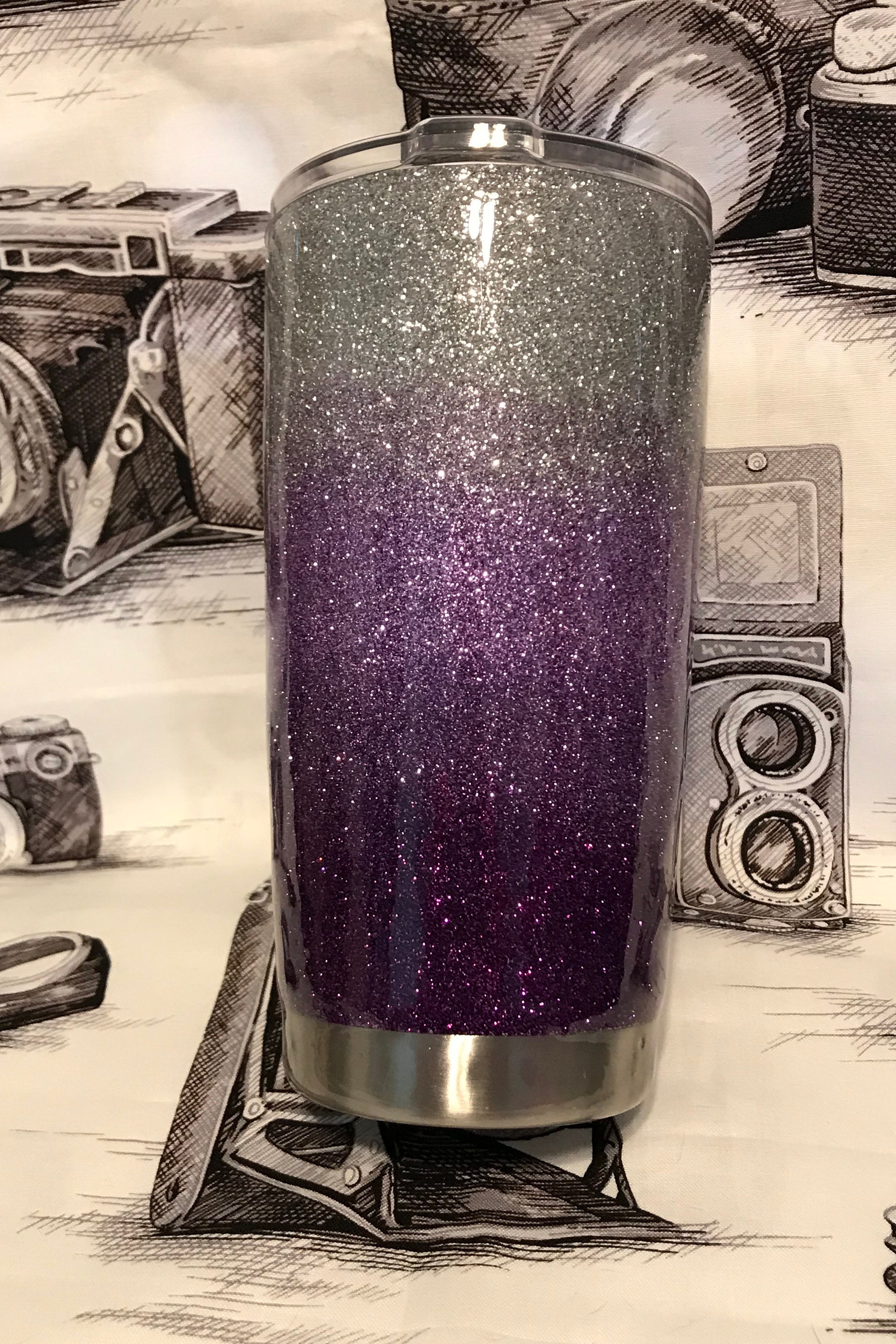 Yeti Purple Yeti Purple Glitter Cup Purple Yeti Glitter Etsy