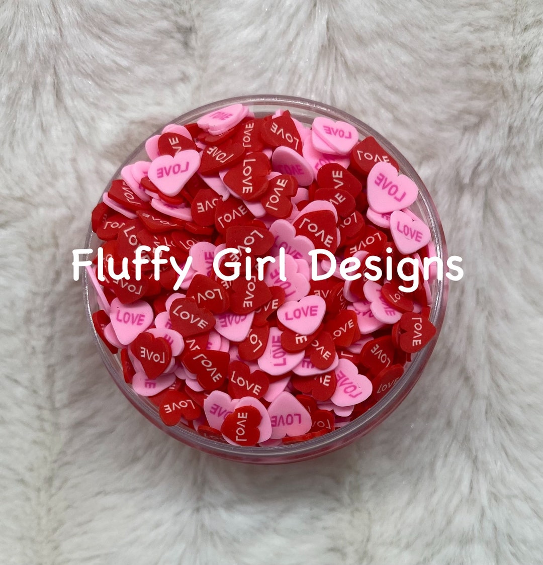 Hearts, Heart Sprinkles, Polymer Sprinkles, Heart Polymer Clay, Valentines Polymer Sprinkles