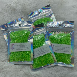 Neon Green Rhinestones, Rhinestones, Flatback AB Jelly Rhinestones, 4mm, 5mm,  Jelly AB Non Hot Fix Flatback Rhinestones, 2,000 Pieces