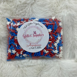 Polymer Sprinkles, Polymer Fruit, Poly Fruit, FIMO, Glitter, Polymer Glitter, DIY Fruit, Fake, America Sprinkles, Fourth of July Glitter