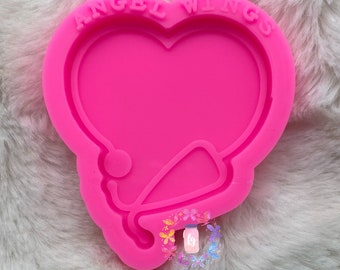 Heart Stethoscope Mold, Badge Reel Mold, Phone Grip Mold, Badge Reel Mold, Nurse Mold, Scrub Phone Grip Mold, Silicone Mold, Mold