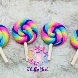 Lollipop Polymer Clay, Polymer Sprinkles, Lollipop, Polymer Fruit, Flat Back Resin, Lollipop Sprinkles, Glitter, Sprinkles, FAKE Lollipop