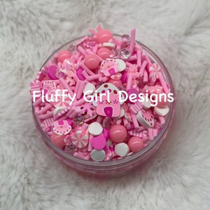 Christmas Sprinkles, Christmas Glitter, Polymer Sprinkles, Polymer Glitter, Kawaii Decoden, Sprinkles, Holiday Glitter, Pink Christmas