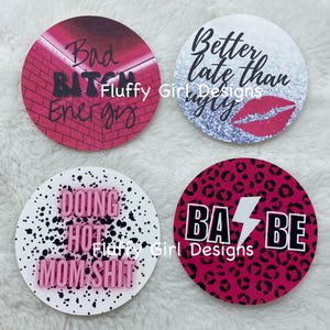 Freshie Cardstock, Mom Cardstock, Bitch Freshie Cardstock,  Bad Bitch Freshie Cardstock, Cardstock, 2.5” or 3"Cardstock Rounds, Set of 8