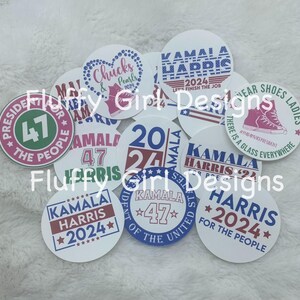 Kamala Harris Cardstock, Harris Cardstock, Kamala Cardstock, Freshie Cardstock, Harris 2024 Cardstock, 2.5” or 3"Cardstock Rounds, Set of 13
