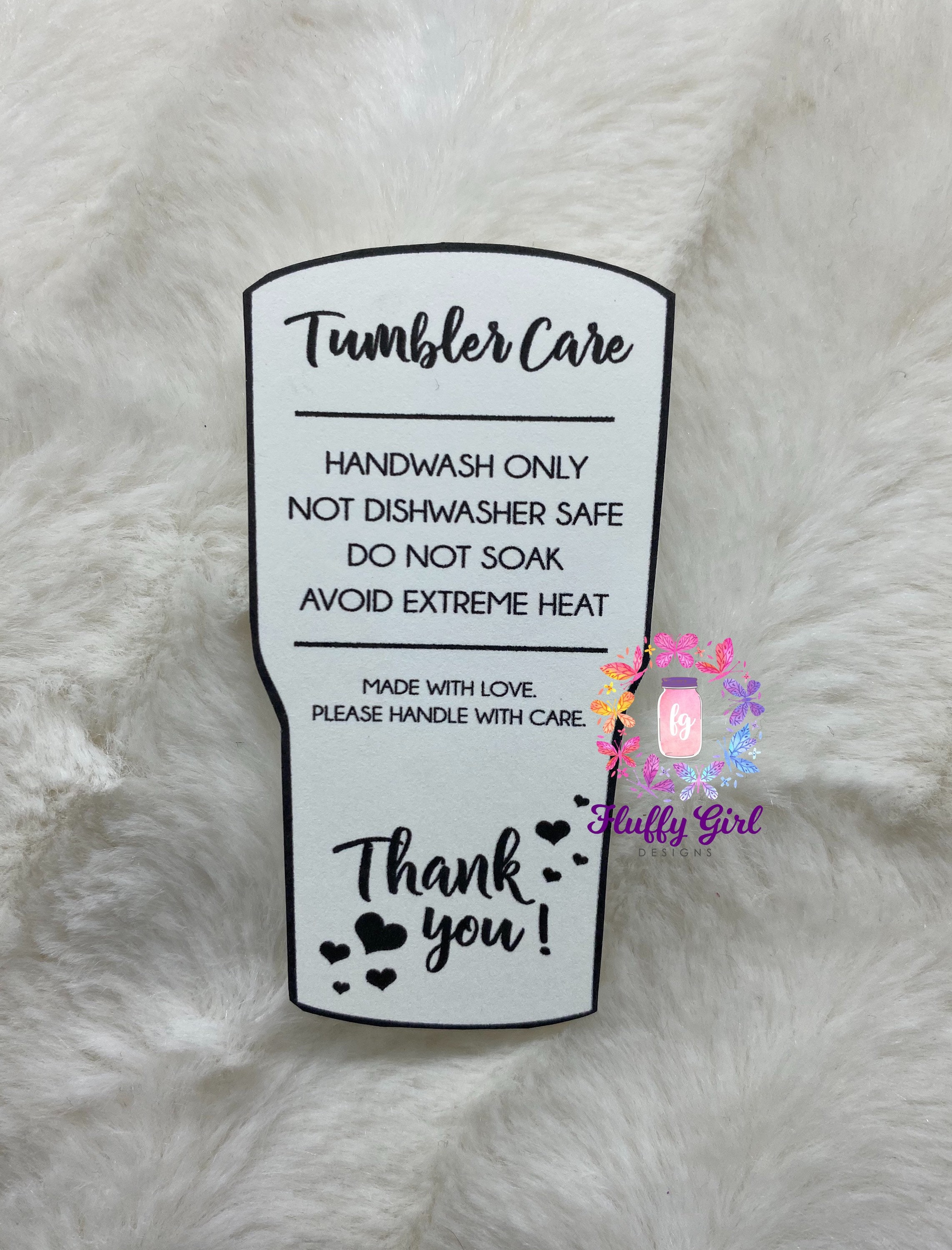 Tumbler Care Cards Care Cards Tumbler Glitter Glitter Etsy