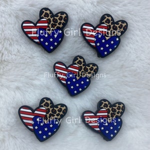 Heart Focal Beads, Silicone Focal Beads, Focal Beads, Country Focal Beads, Western Beads, Western Focal Beads, Freshie Beads, Hanger Beads