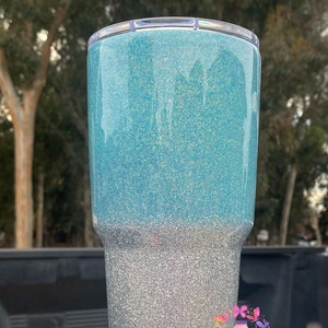 Teal Ombré Tumbler, Custom Glitter Cup, Blue Glitter Cup, Glitter Cup, Glitter, Coffee Mug, Glitter Coffee Mug, Glitter Tumbler
