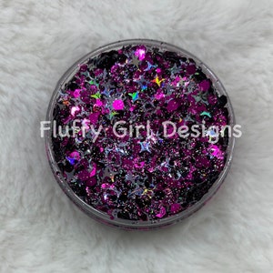 Glitter, Star Glitter, Chunky Glitter, Polyester Glitter, Shape Glitter, Pink Glitter, Custom Glitter, Spirits, Moon Glitter, 1oz. Container