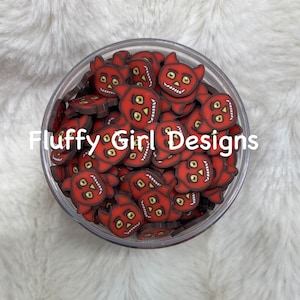 Diable, Pâte polymère, Diable en pâte polymère, Paillettes, Paillettes Diable, Paillettes Diable, Saupoudrage D'halloween, Saupoudrages, Morceaux De Polymère, Diablo