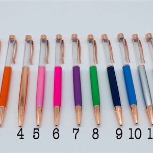 Glitterpen, pen, zwevende pen, doe-het-zelfpen, glitter, lege pen, hervulbare pen, ambacht, ambachtelijke pen, cadeau, cadeaupen, roségoud, roségouden pen, pennen