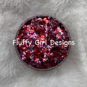 Cherish , Glitter, Chunky Mix Glitter, Chunky Glitter, Polyester Glitter, Pink Glitter, Mix Glitter, High Quality Glitter, 1oz. Container