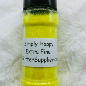 Simply Happy, Glitter, Polyester Glitter, Fine Glitter, Yellow Glitter, Tumbler Glitter, Crafts,  Yellow, Holographic Glitter, Nail Glitter