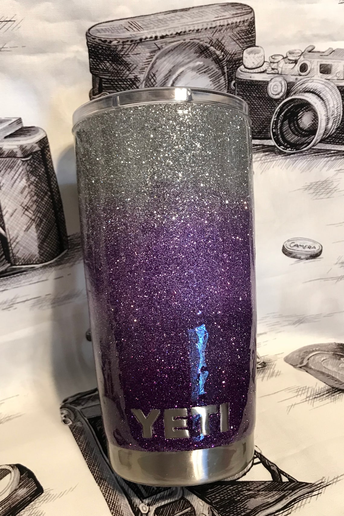 Yeti Purple Yeti Purple Glitter Cup Purple Yeti Glitter Etsy