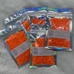 Neon Orange Rhinestones, Rhinestones, Flatback AB Jelly Rhinestones, 4mm, 5mm,  Jelly AB Non Hot Fix Flatback Rhinestones, 2,000 Pieces