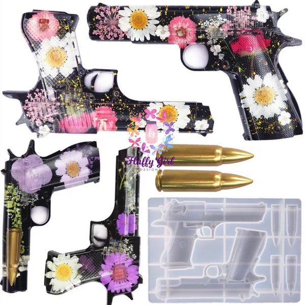 Gun Mold, Mold, Gun Keychain Mold, Revolver Mold, Revolver Keychain Mold, Handgun, Pistol Mold, Pistol, Keychain Mold, Gun Set Mold