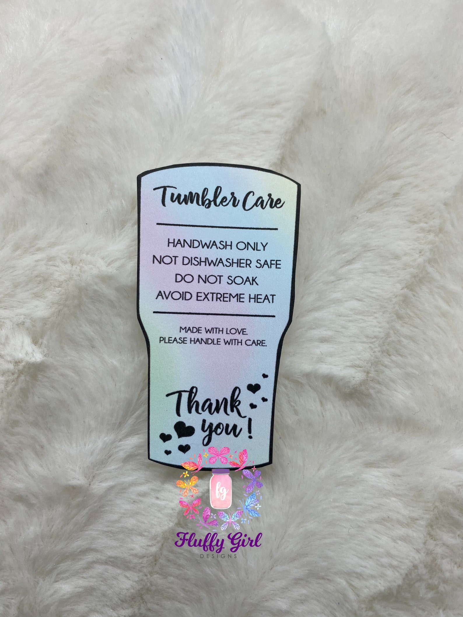 Tumbler Care Cards Care Cards Tumbler Glitter Glitter Etsy