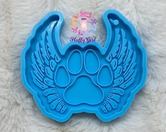 Paw Wings Mold, K9 Wings Mold,  Paw with Wings Mold, Paw Mold, Silicone Mold, Resin Mold, Dog Mold, Canine Mold