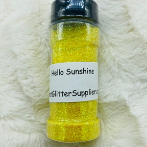 Hello Sunshine, Glitter, Polyester Glitter, Fine Glitter, Yellow Glitter, Tumbler Glitter, Crafts, Yellow, Holographic Glitter, Sunflower