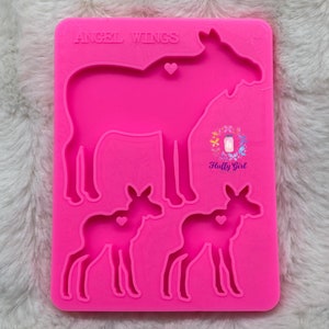 Moose Mold, Moose Family Mold, Animal Family Mold, Molds, Animal Mold, mold, Jewelry Mold, Keychain Mold, Silicone Mold, Resin Mold