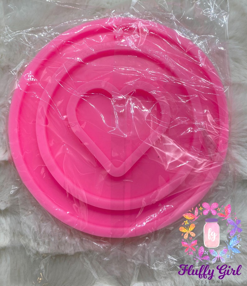 Dangling Heart Mold Circle Mold Heart Mold Circle Heart Mold Mold Heart Mold Heart Inside a Circle Mold Resin Mold Silicone Mold