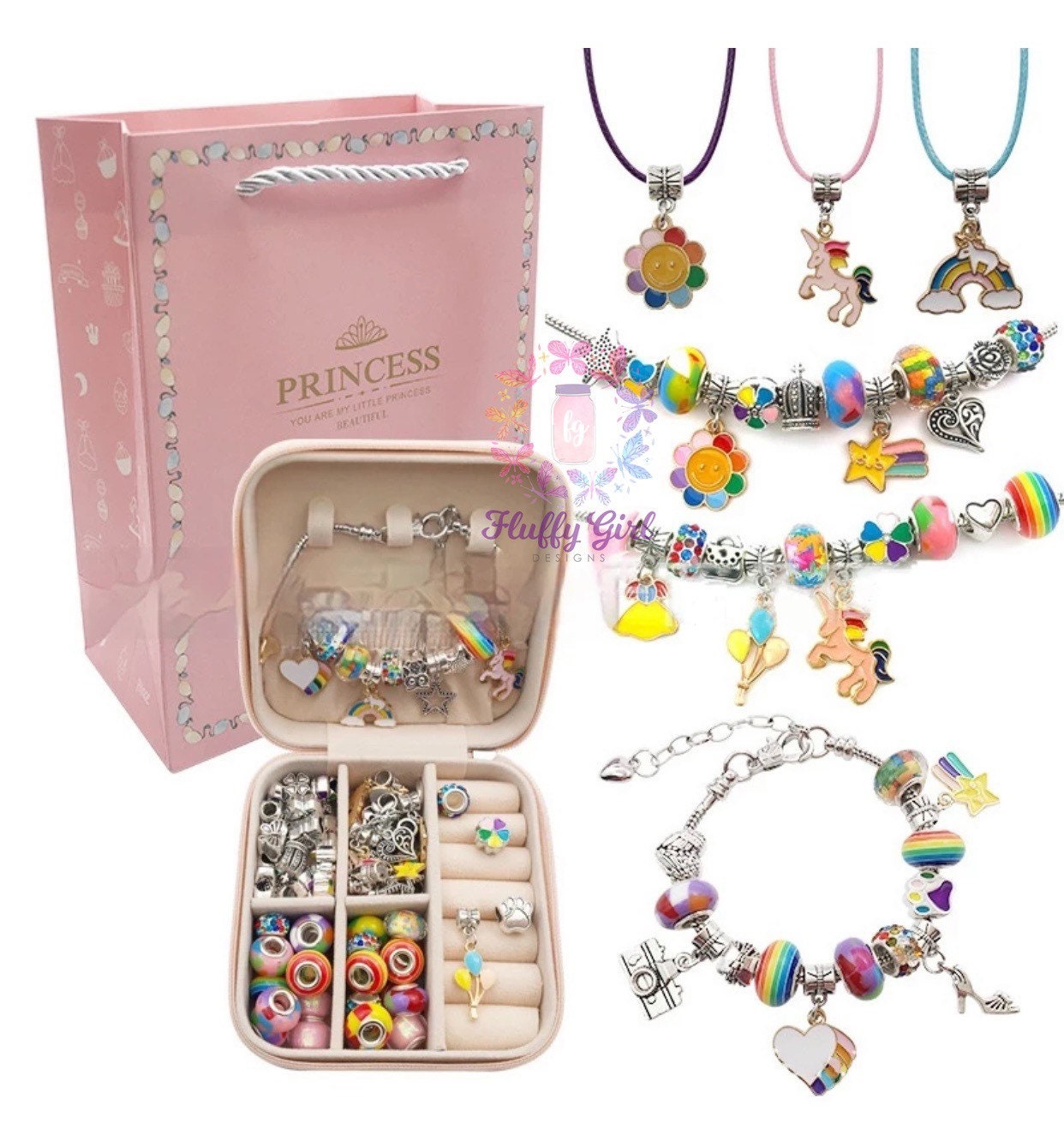 600PCS Bracelet Making Kit, Beads for Bracelets Making Pearl Bead for  Jewelry Making with Charm Rainbow Mermaid,Friendship Bracelets Beads Kit  for