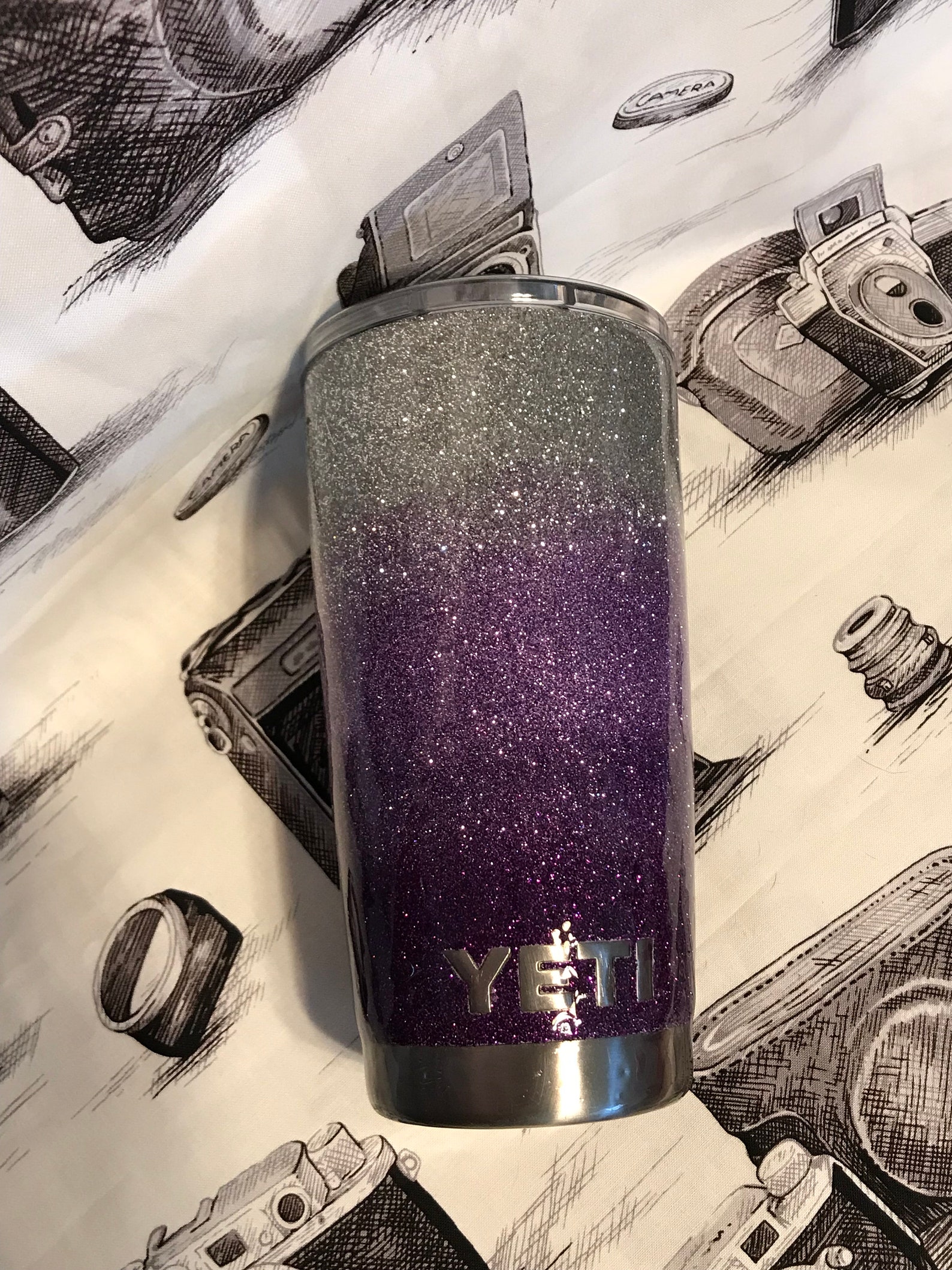 Yeti Purple Yeti Purple Glitter Cup Purple Yeti Glitter Etsy