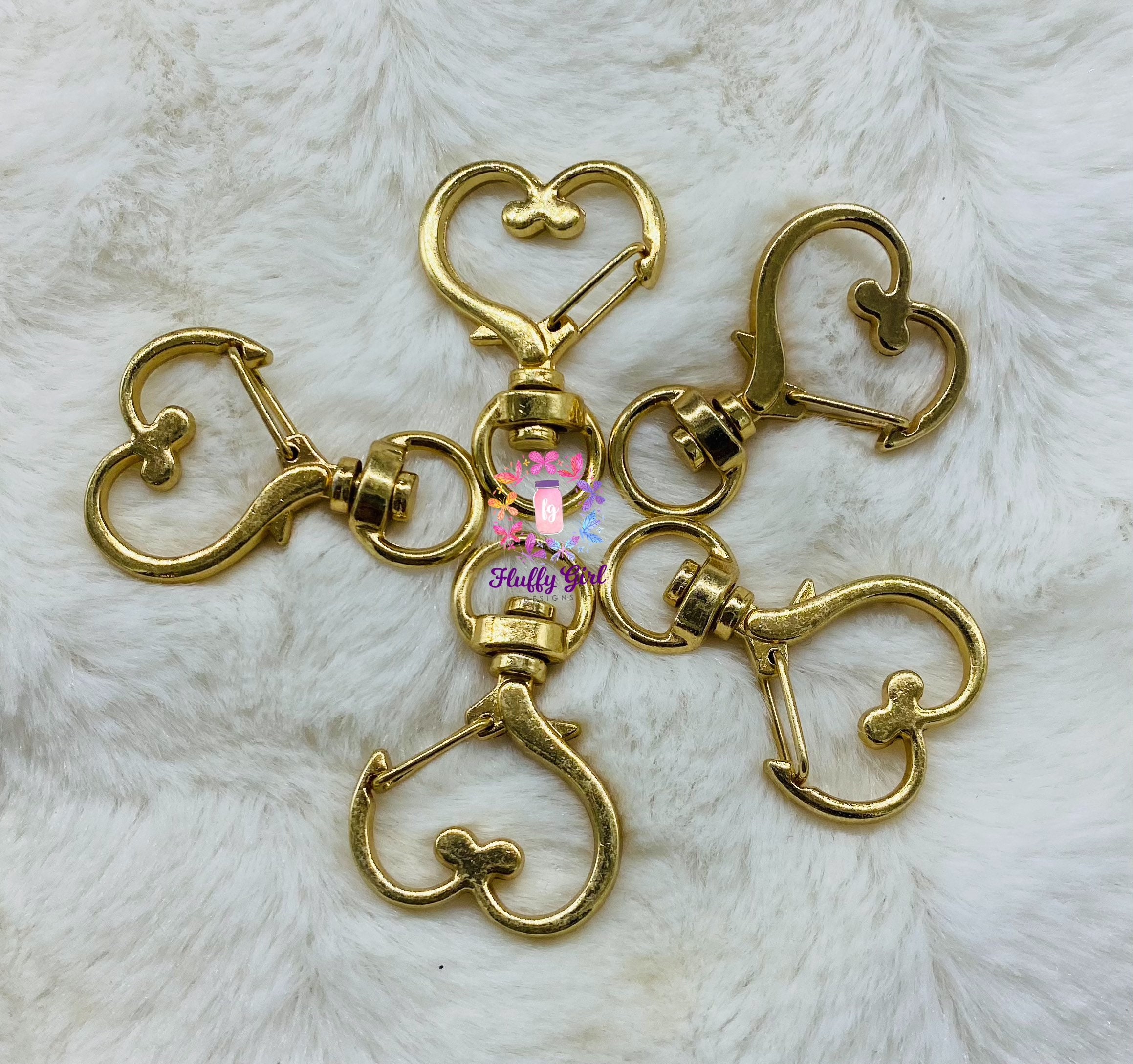 Heart Clasp Keychain Keychain Heart Clasp Heart Swivel Etsy