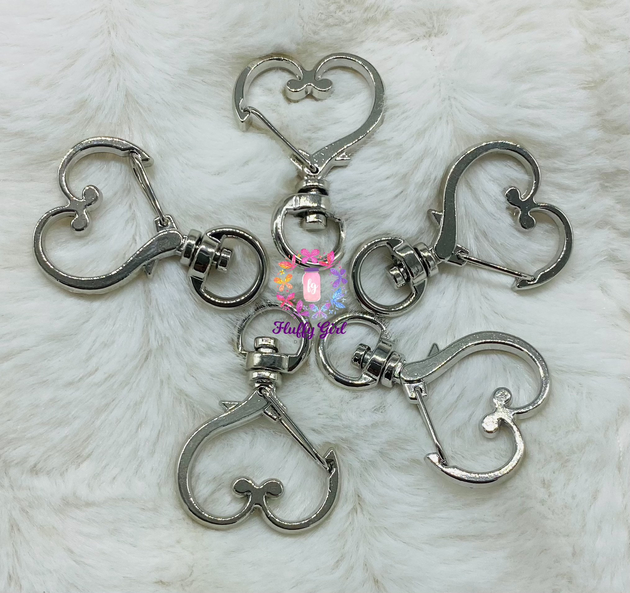 Heart Clasp Keychain Keychain Heart Clasp Heart Swivel Etsy