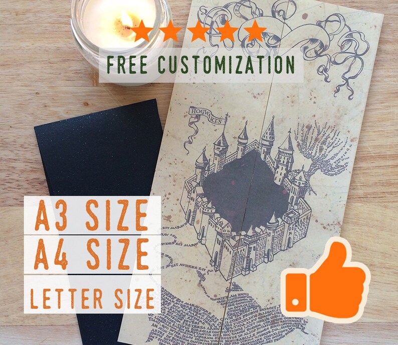 Marauder's Map UPDATED Printable File editable | Etsy