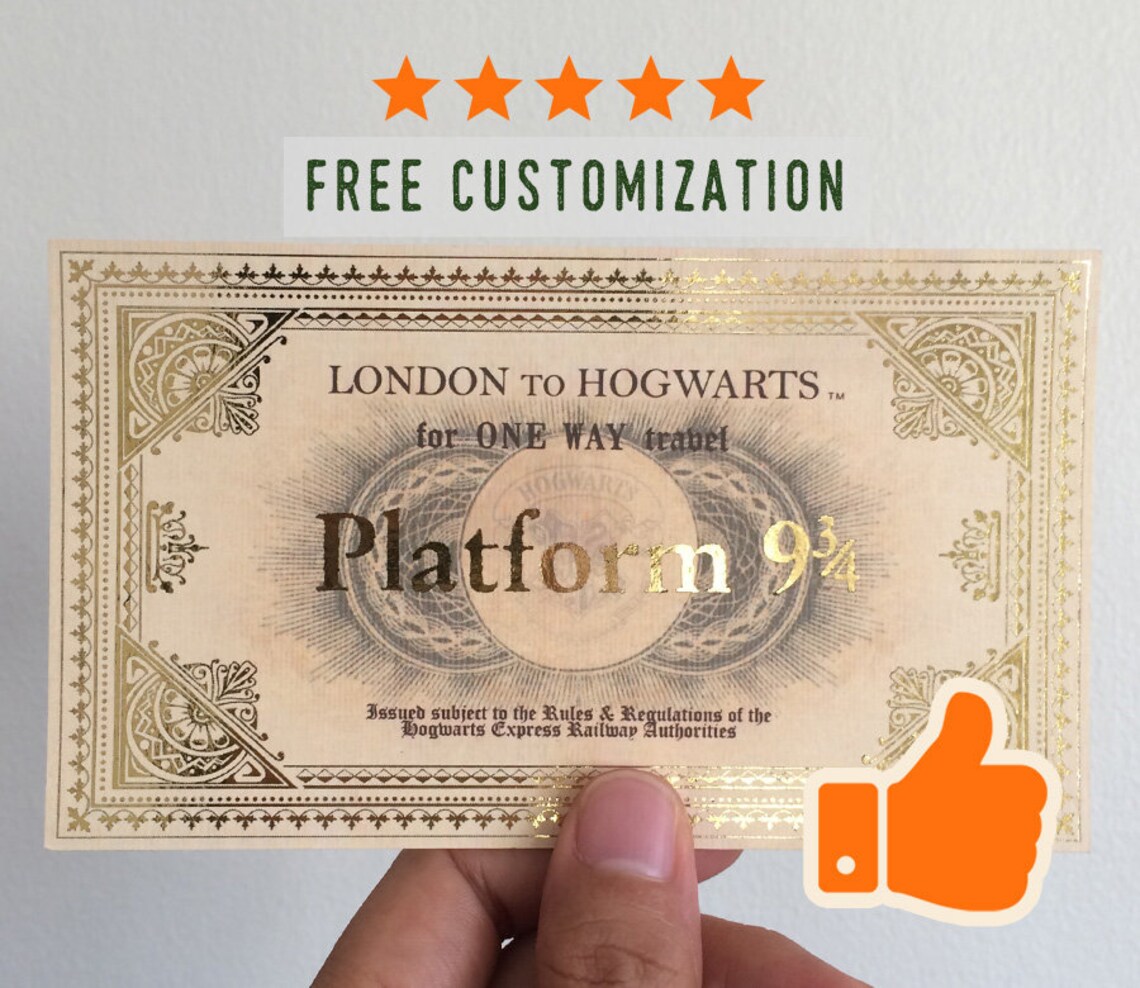 Hogwarts express ticket printable replica inspired from the | Etsy