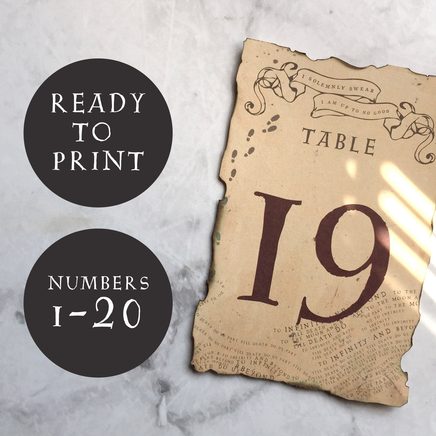 Table number template Printable Harry Potter Table numbers Etsy