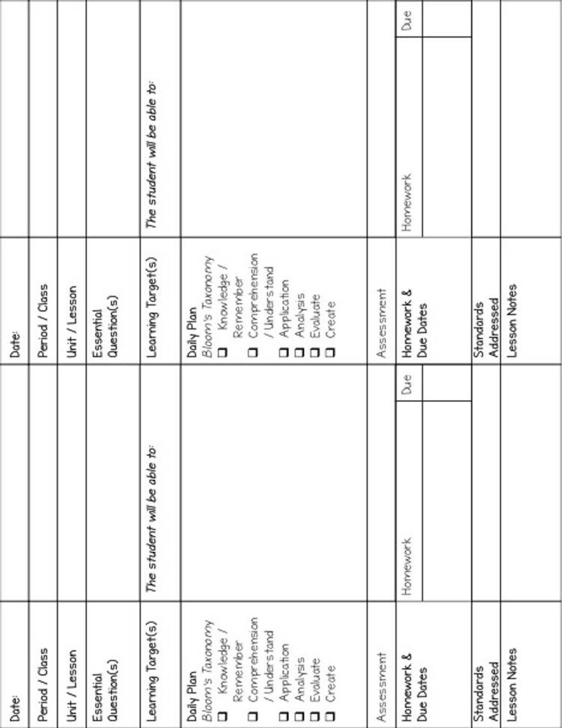 Lesson Plan Template - Etsy