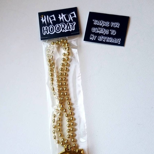 Custom hip hop bling party favors gold dollar chain necklace gifts baby shower rap fresh prince 80s 90s ⎜ too legit to quit superstar biggie