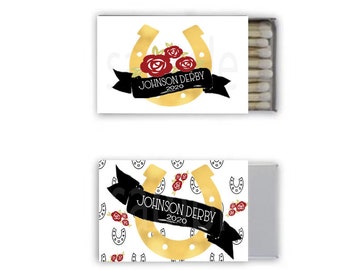 Custom Kentucky Derby Matchboxes: Party Favors, Set of 10