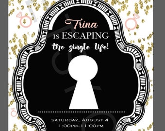 Escape Room bachelorette party Invitations ⎜ clue dinner party ⎜hen party Invites ⎜ unique theme  party invitation ⎜ mystery theme SET OF 10