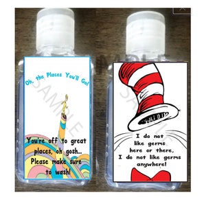 oh die Orte, an die du gehen wirst Abschluss Gastgeschenke | dr seuss Händedesinfektion | Kinderbuch Geschenke | Klassenzimmer ohne Süßigkeiten | 12er SET