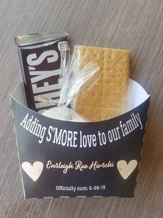 Adoption announcement party Smores gift bag toppers Gotcha favor boxes | foster care court gift smore love family adopted favors | SET OF 10 Il_570xn
